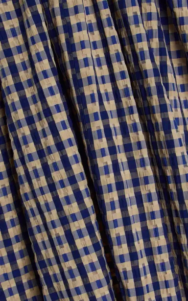 Rosie Assoulin Halt(Er) In The Name of Love Checked-Seersucker Midi Dress | Thumbnail 5