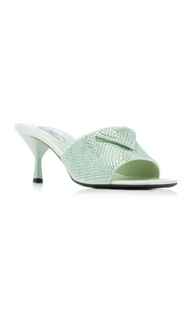 Prada Crystal-Covered Satin Sandals | Thumbnail 6 Prada Crystal-Covered Satin Sandals | Thumbnail 6