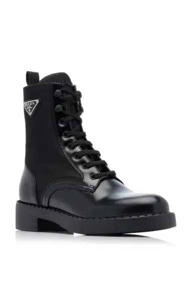 Prada Re-Nylon and Leather Combat Boots | Thumbnail 5