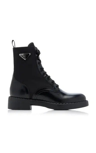 Prada Re-Nylon and Leather Combat Boots | Thumbnail 1
