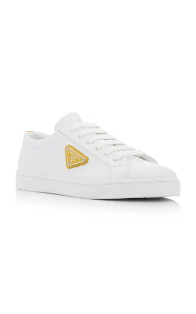 Prada Logo-Detailed Leather Low-Top Sneakers | Thumbnail 5 Prada Logo-Detailed Leather Low-Top Sneakers | Thumbnail 5