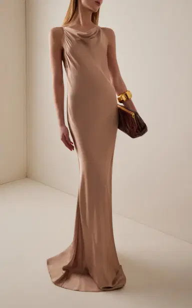 LAPOINTE Satin Halter Gown | Thumbnail 3