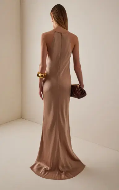 LAPOINTE Satin Halter Gown | Thumbnail 4