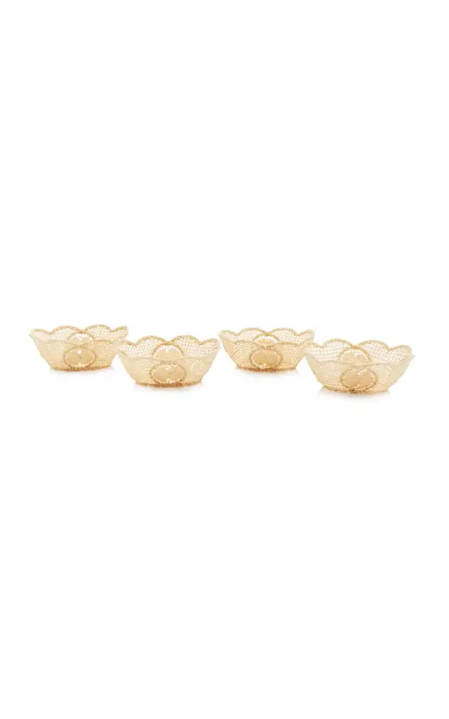 Moda Domus Set-of-4 Small Oval Wicker Bowls - Neutral