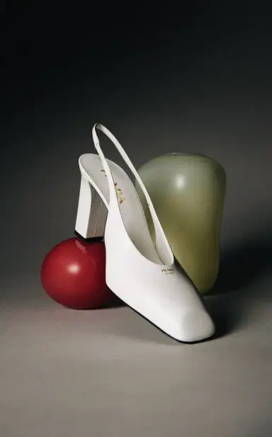 Prada Leather Slingback Pumps | Thumbnail 2