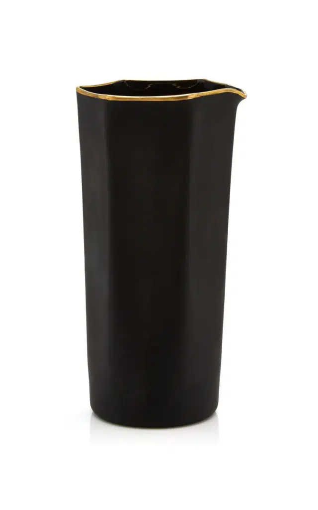 Moda Domus Gold-Tipped Matte Glass Carafe - Black