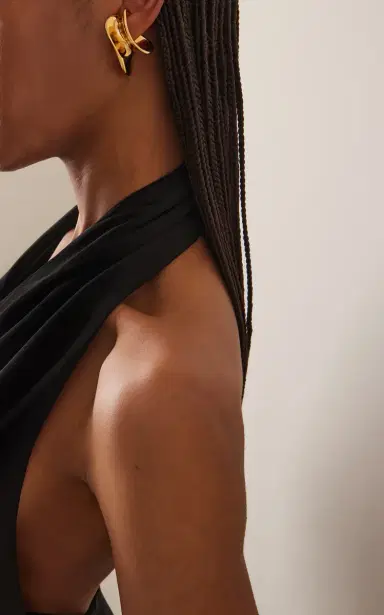 Khaite Shadow 18K Gold Plated Right Ear Cuff | Thumbnail 3