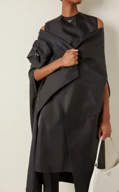 Prada Draped Gabardine Raincoat | Thumbnail 2 Prada Draped Gabardine Raincoat | Thumbnail 2