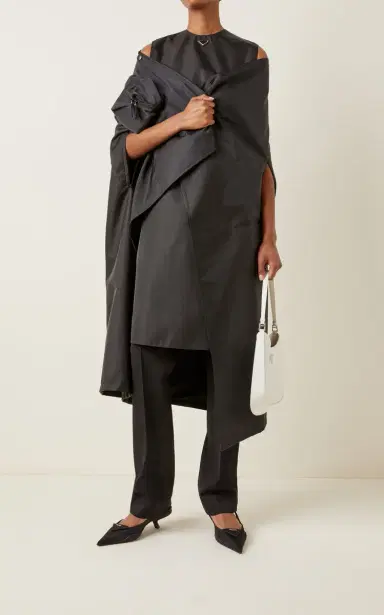 Prada Draped Gabardine Raincoat | Thumbnail 3 Prada Draped Gabardine Raincoat | Thumbnail 3