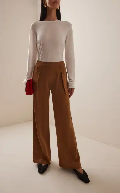 HIGH SPORT Gene Pleated Knit Wide-Leg Pants | Thumbnail 2