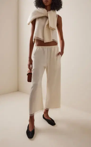 Leset Barb Cropped Lace Pants | Thumbnail 2