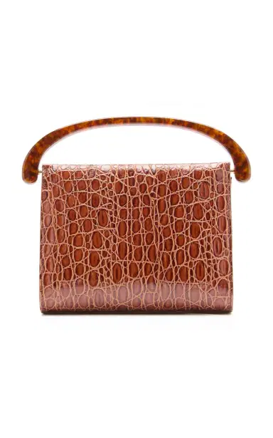 Dries Van Noten Croc-Embossed Leather Top Handle Bag | Thumbnail 1 Dries Van Noten Croc-Embossed Leather Top Handle Bag | Thumbnail 1