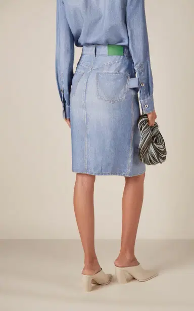 Bottega Veneta Denim-Printed Midi Skirt | Thumbnail 4