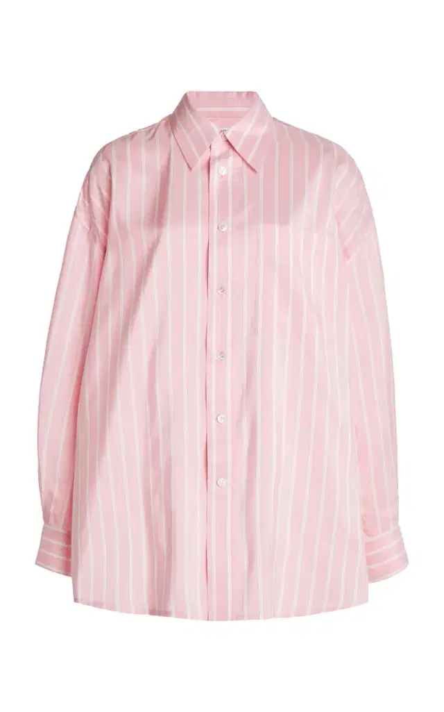 Striped Silk Button-Down Shirt