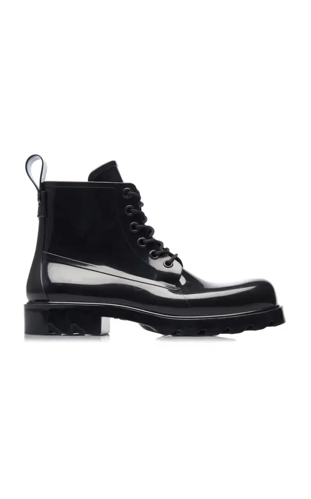 Bottega Veneta Lace-Up Rubber Ankle Boots
