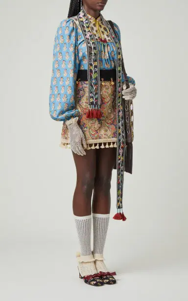 Valentino Garavani Embroidered Cotton Mini Skirt | Thumbnail 2