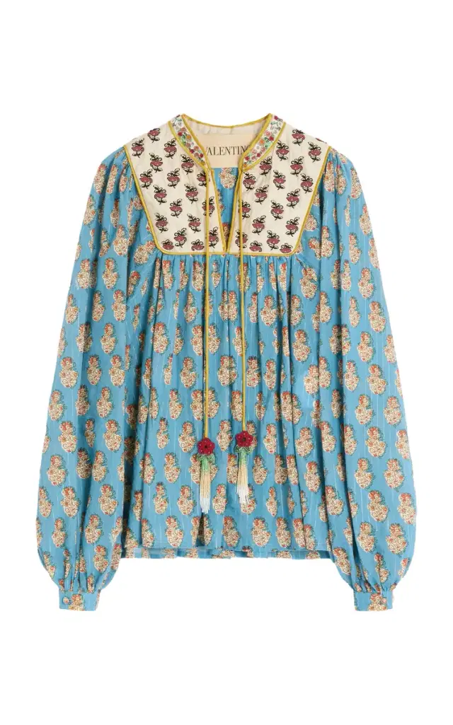 Embroidered Cotton-Blend Blouse