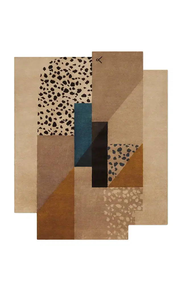 7.3'X 9'Art Deco Hand Knotted Area Rug - Brown