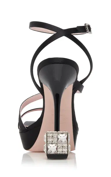 Roger Vivier Embellished-Cube Satin Sandals | Thumbnail 4 Roger Vivier Embellished-Cube Satin Sandals | Thumbnail 4