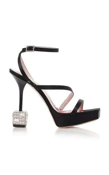 Roger Vivier Embellished-Cube Satin Sandals | Thumbnail 6 Roger Vivier Embellished-Cube Satin Sandals | Thumbnail 6