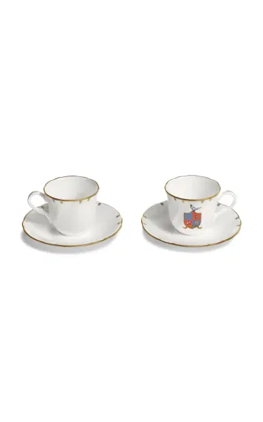 Tiffany & Co. Crest Set-of-Two Bone China Espresso Cup - White | Thumbnail 2