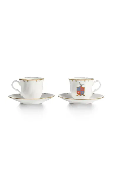 Tiffany & Co. Crest Set-of-Two Bone China Espresso Cup - White | Thumbnail 1
