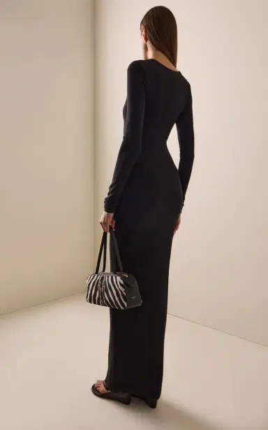 ÉTERNE Crewneck Cotton-Blend Maxi Dress | Thumbnail 4