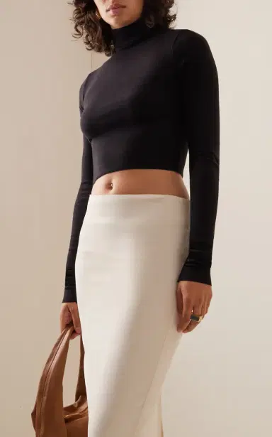 ÉTERNE Cropped Cotton-Blend Turtleneck Top | Thumbnail 3 ÉTERNE Cropped Cotton-Blend Turtleneck Top | Thumbnail 3