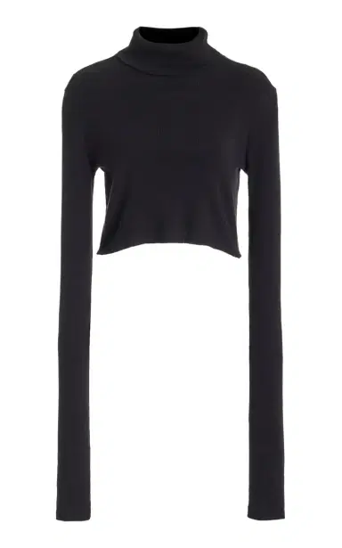 ÉTERNE Cropped Cotton-Blend Turtleneck Top | Thumbnail 6 ÉTERNE Cropped Cotton-Blend Turtleneck Top | Thumbnail 6
