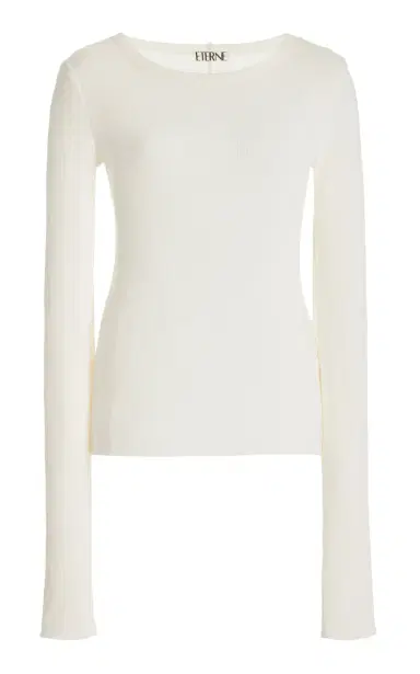 ÉTERNE Long Sleeve Cotton-Blend Top | Thumbnail 1 ÉTERNE Long Sleeve Cotton-Blend Top | Thumbnail 1
