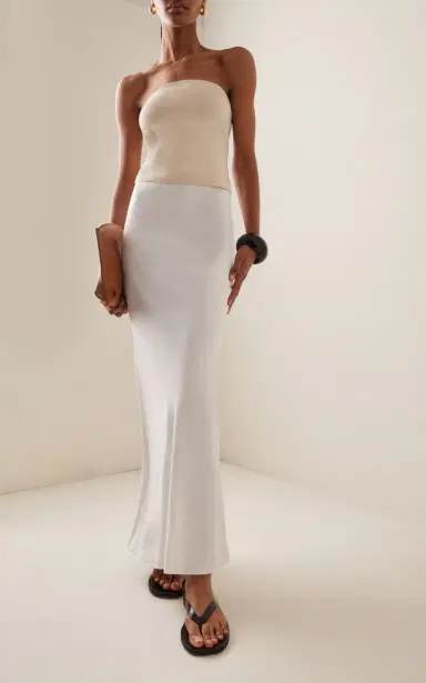 ANEMOS Bias-Cut Stretch Twill Maxi Skirt | Thumbnail 2