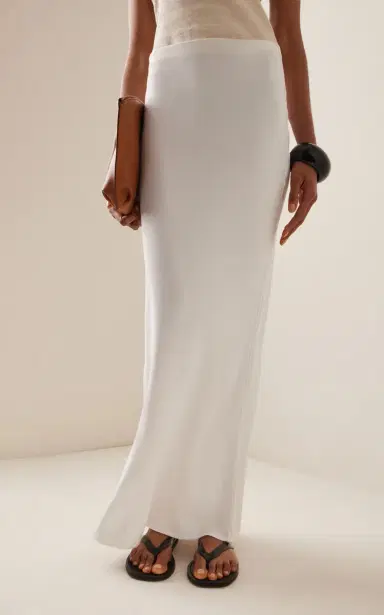 ANEMOS Bias-Cut Stretch Twill Maxi Skirt | Thumbnail 3