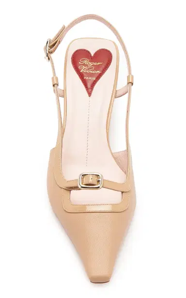 Roger Vivier Mini-Buckle Leather Slingback Pumps | Thumbnail 3