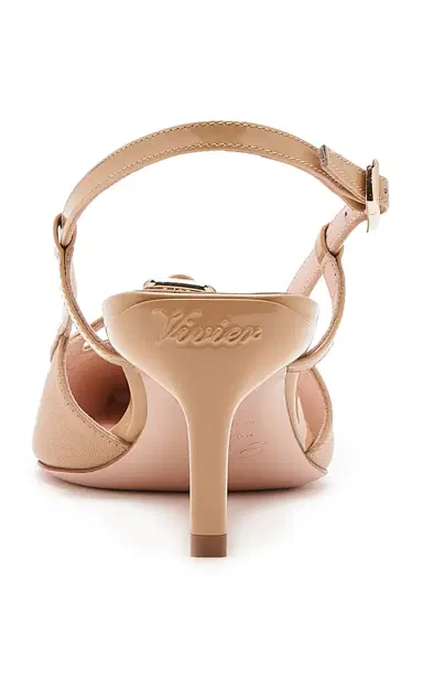 Roger Vivier Mini-Buckle Leather Slingback Pumps | Thumbnail 4