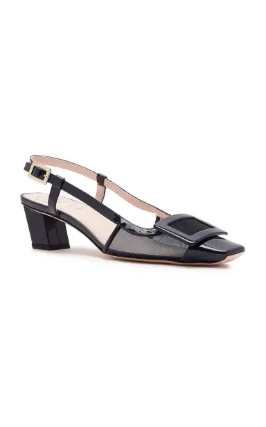 Roger Vivier Belle Vivier Lacquered Mesh Slingback Pumps | Thumbnail 6