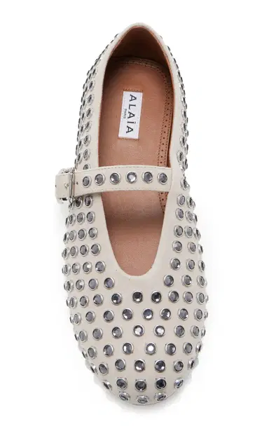 Alaïa Crystal Suede Ballet Flats | Thumbnail 2 Alaïa Crystal Suede Ballet Flats | Thumbnail 2