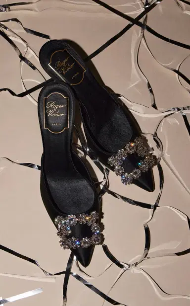 Roger Vivier Efflorescence Crystal-Embellished Satin Mules | Thumbnail 2 Roger Vivier Efflorescence Crystal-Embellished Satin Mules | Thumbnail 2