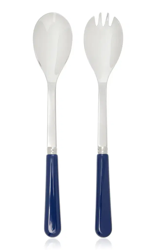 Two-Piece Pop Stainless Steel Salad Set - Blue