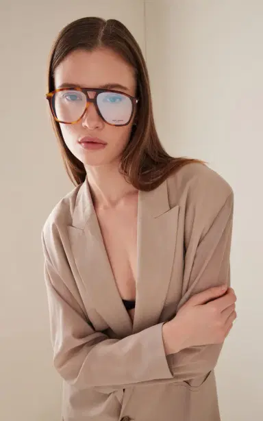 Saint Laurent Aviator-Frame Acetate Glasses | Thumbnail 3 Saint Laurent Aviator-Frame Acetate Glasses | Thumbnail 3