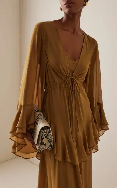 De La Vali Calypso Ruffled Georgette Maxi Dress | Thumbnail 2 De La Vali Calypso Ruffled Georgette Maxi Dress | Thumbnail 2