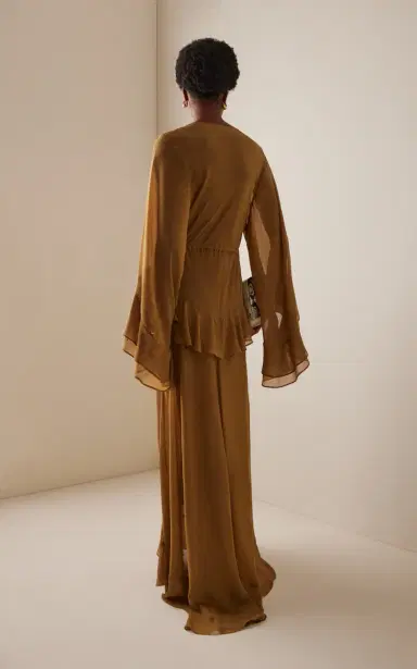 De La Vali Calypso Ruffled Georgette Maxi Dress | Thumbnail 4 De La Vali Calypso Ruffled Georgette Maxi Dress | Thumbnail 4