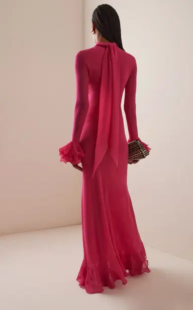 DE LA VALI Daira Georgette Gown | Thumbnail 4