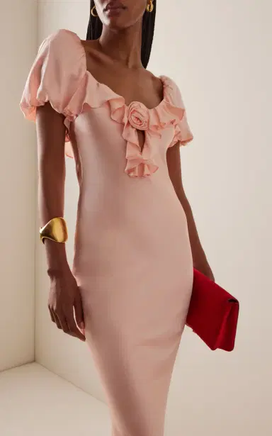DE LA VALI Eden Ruffled Satin Maxi Dress | Thumbnail 2 DE LA VALI Eden Ruffled Satin Maxi Dress | Thumbnail 2