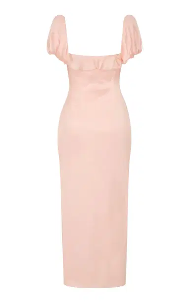 DE LA VALI Eden Ruffled Satin Maxi Dress | Thumbnail 5 DE LA VALI Eden Ruffled Satin Maxi Dress | Thumbnail 5