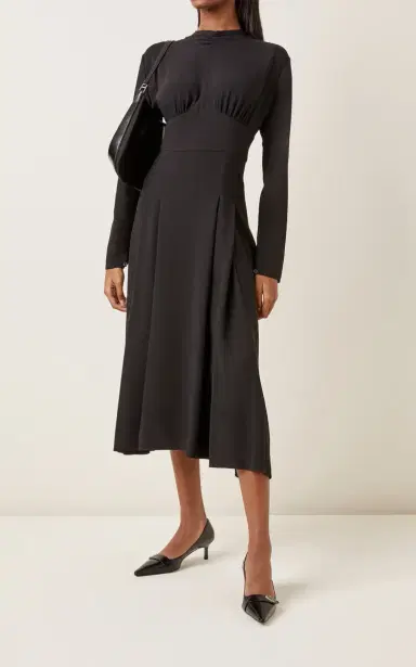 Prada Satin Sable Midi Dress | Thumbnail 2