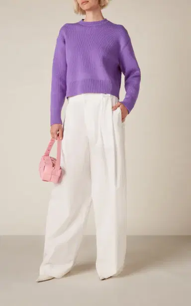 Bottega Veneta English Ribbed Cashmere-Blend Sweater | Thumbnail 3