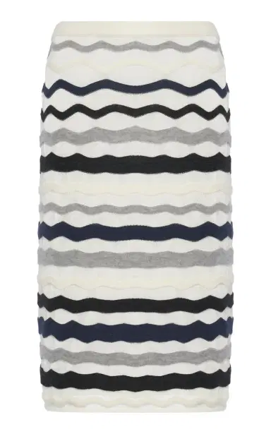 Bottega Veneta Wavy-Knit Cotton-Blend Midi Skirt | Thumbnail 1 Bottega Veneta Wavy-Knit Cotton-Blend Midi Skirt | Thumbnail 1