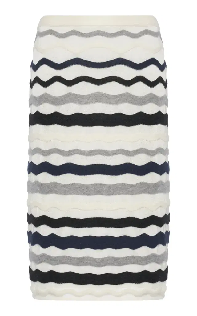 Bottega Veneta Wavy-Knit Cotton-Blend Midi Skirt