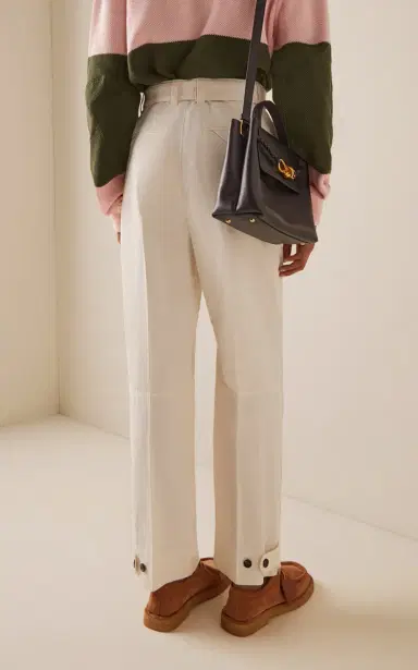 Bottega Veneta Belted Cotton Barrel Pants | Thumbnail 4