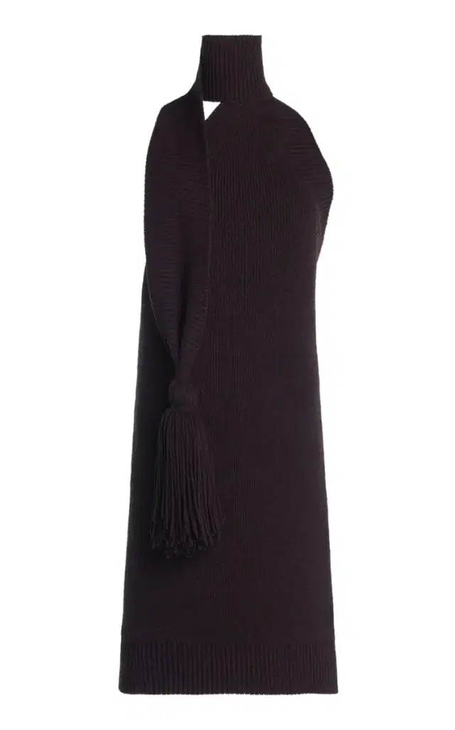 Tasseled Wool-Knit Mini Dress